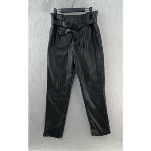 Lucy Paris- High-Waisted Paperbag Pants leather